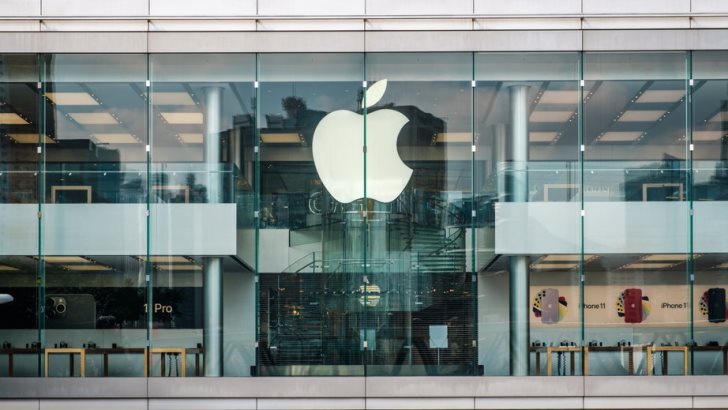 The Apple Logo on Apple Store facade