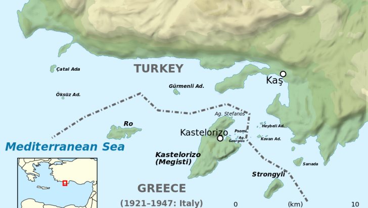 Disputed Waters Near the Greek Isle of Kastelorizo