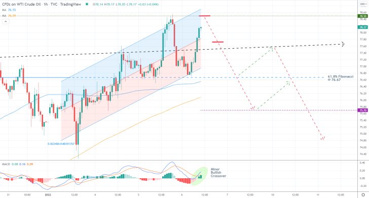 Crude Oil 1H Price Chart