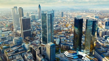 View of the Frankfurt skyscrapers