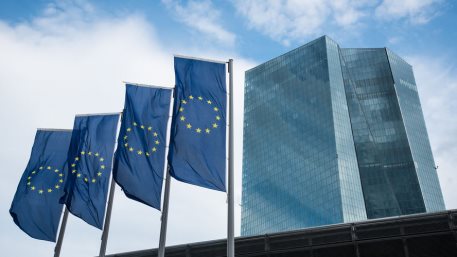 Building of European Central Bank ECB in Frankfurt, Germany