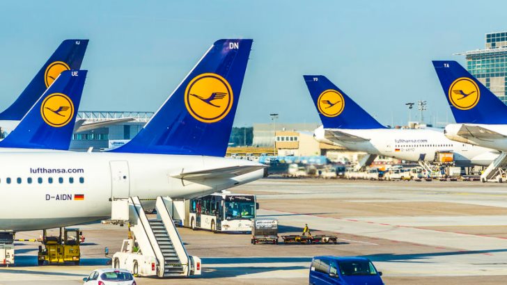 Lufthansa is the German flag carrier and Europe's largest airline with some 665 planes. Frankfurt Airport is its biggest hub.