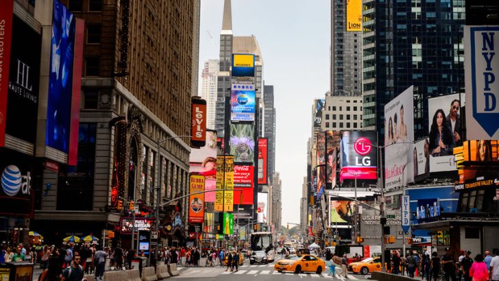 Traffic on the roads of Manhattan, New York City, United States of America