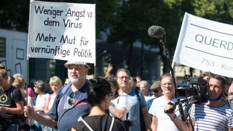 Demonstration in Berlin, Germany. Protest against corona regulations