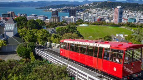 Wellington city cable car in New Zealand