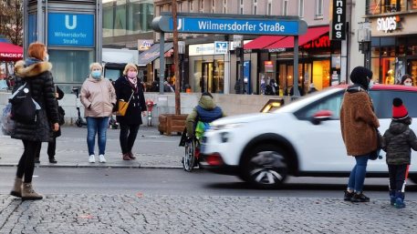 Berlin, Germany. People wearing face masks on the street