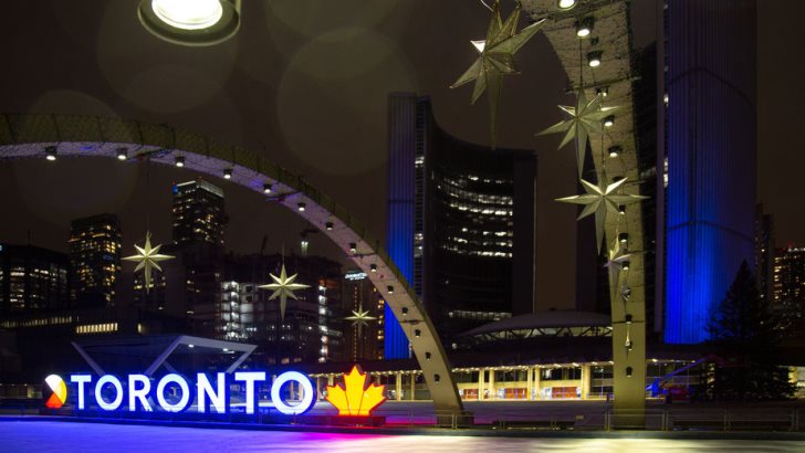 Toronto, Canada. Empty Old Toronto City Hall at Nathan Phillips Square
