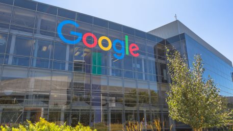 Google sign on one of Alphabet Inc' buildings