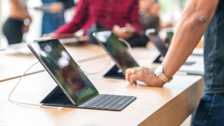 iPad Pro section at the Apple store in Aventura mall, Florida