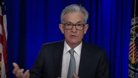 FED Chair Jerome Powell speaking on a virtual press conference on March 17, 2021