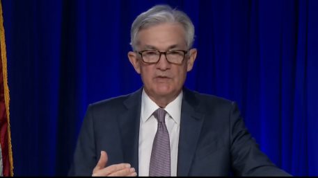 FED Chair Jerome Powell at a video conference following FOMC's last monetary policy meeting in January