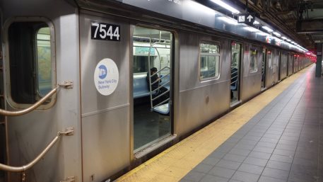 NYC Subway 7 Train at 34 Street - Hudson Yards Station in Manhattan