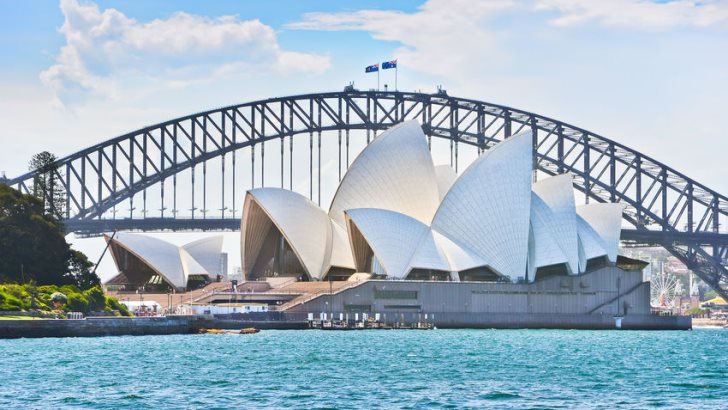 Sydney Harbor Bridge and Opera House on a sunny day