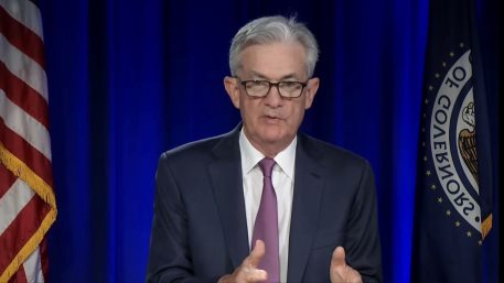 Chair Powell participates in the virtual Federal Open Market Committee (FOMC) press conference on July 28, 2021.