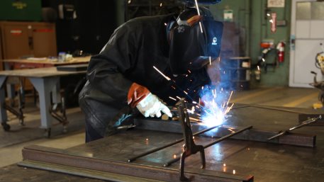 SAN DIEGO - NAVFAC Southwest Welder Daniel Ruelas fabricated a security bar system for the window system of NAVFAC Southwest's new tool room aboard Naval Base Coronado Naval Air Station North Island.