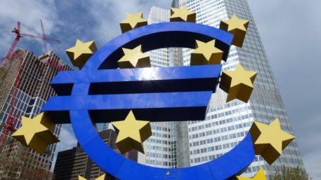 Euro Sign In Front of the ECB Main Building